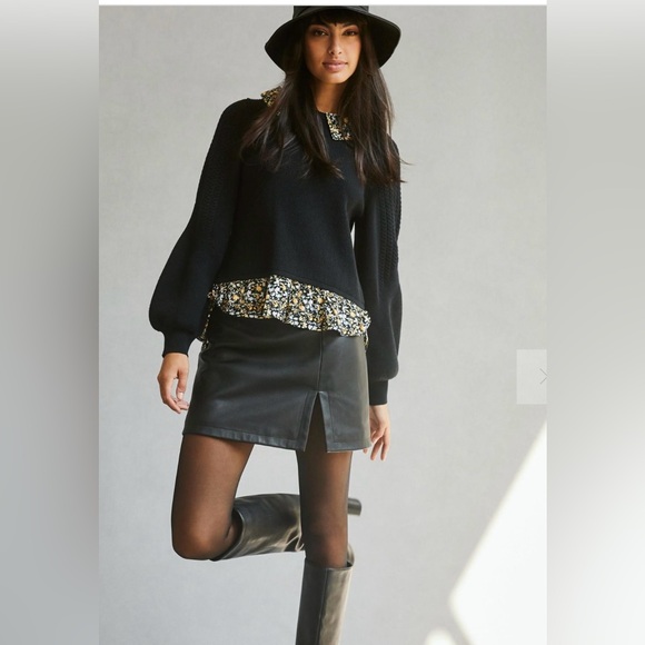 Anthropologie Maeve Textured Twofer Pullover Sweater size Large - Picture 4 of 9